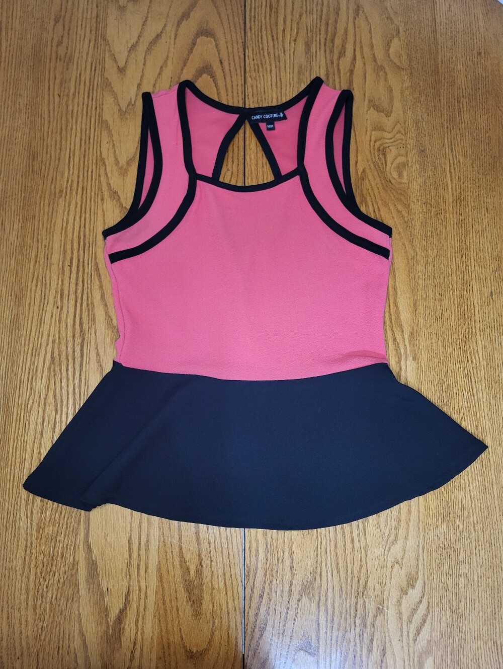 ✨️Candy Couture Peplum Top sz M